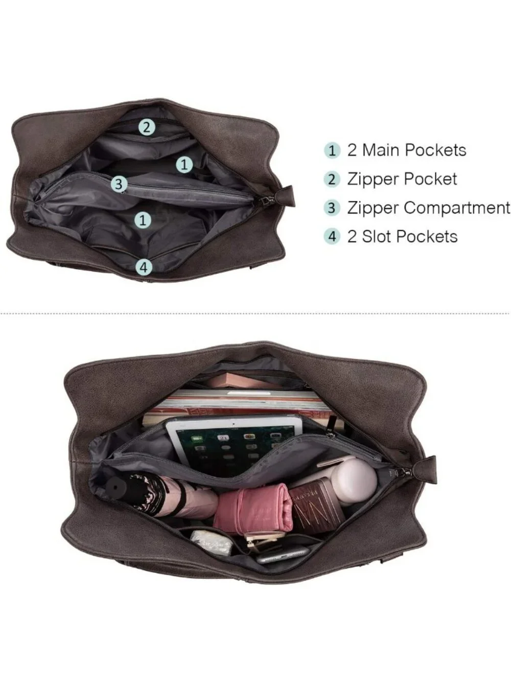 Stylish Concealed Carry Hobo Purse - Faux Leather Crossbody Tote with Holster